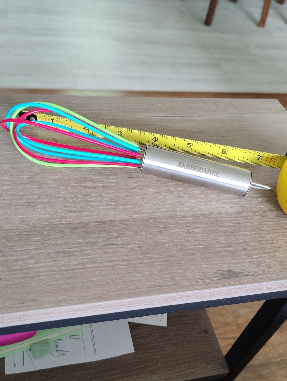 7.5" Farberware Stainless Handle Silicone Whisk with Pink, Teal, and Lime Wires